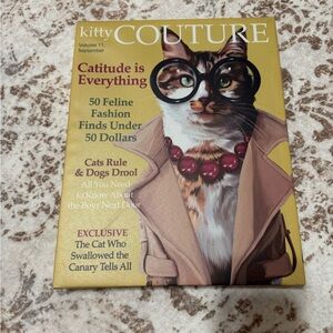 Cat Magazine - Yellow Cover Canvas Wall Decor